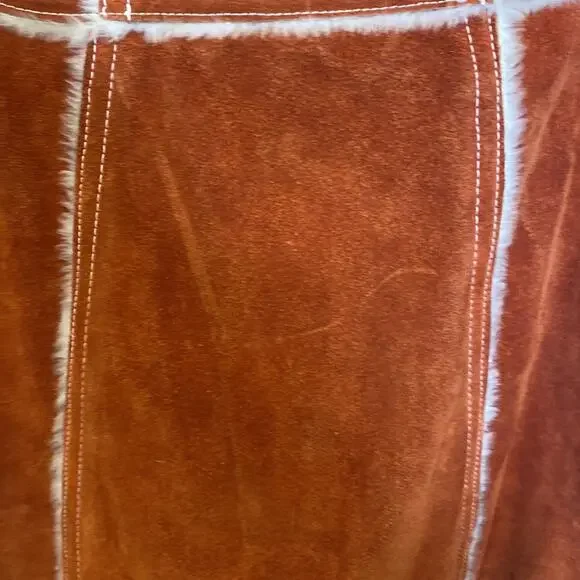 Vintage Penny Lane Rust Colored Suede Coat w/ Faux Fur Trim Snap Closure Sz XS - Picture 8 of 16
